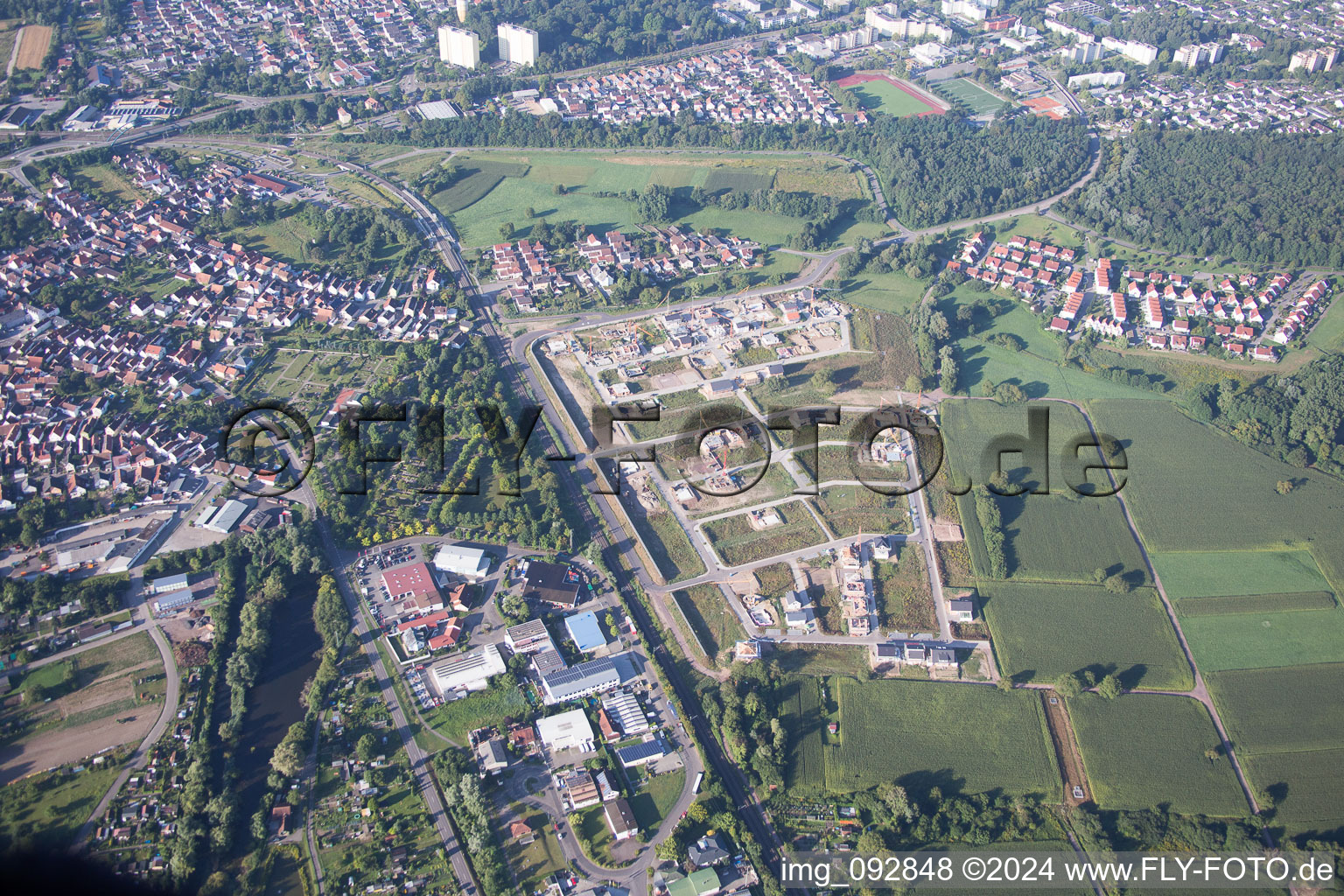 New development area in Wörth am Rhein in the state Rhineland-Palatinate, Germany