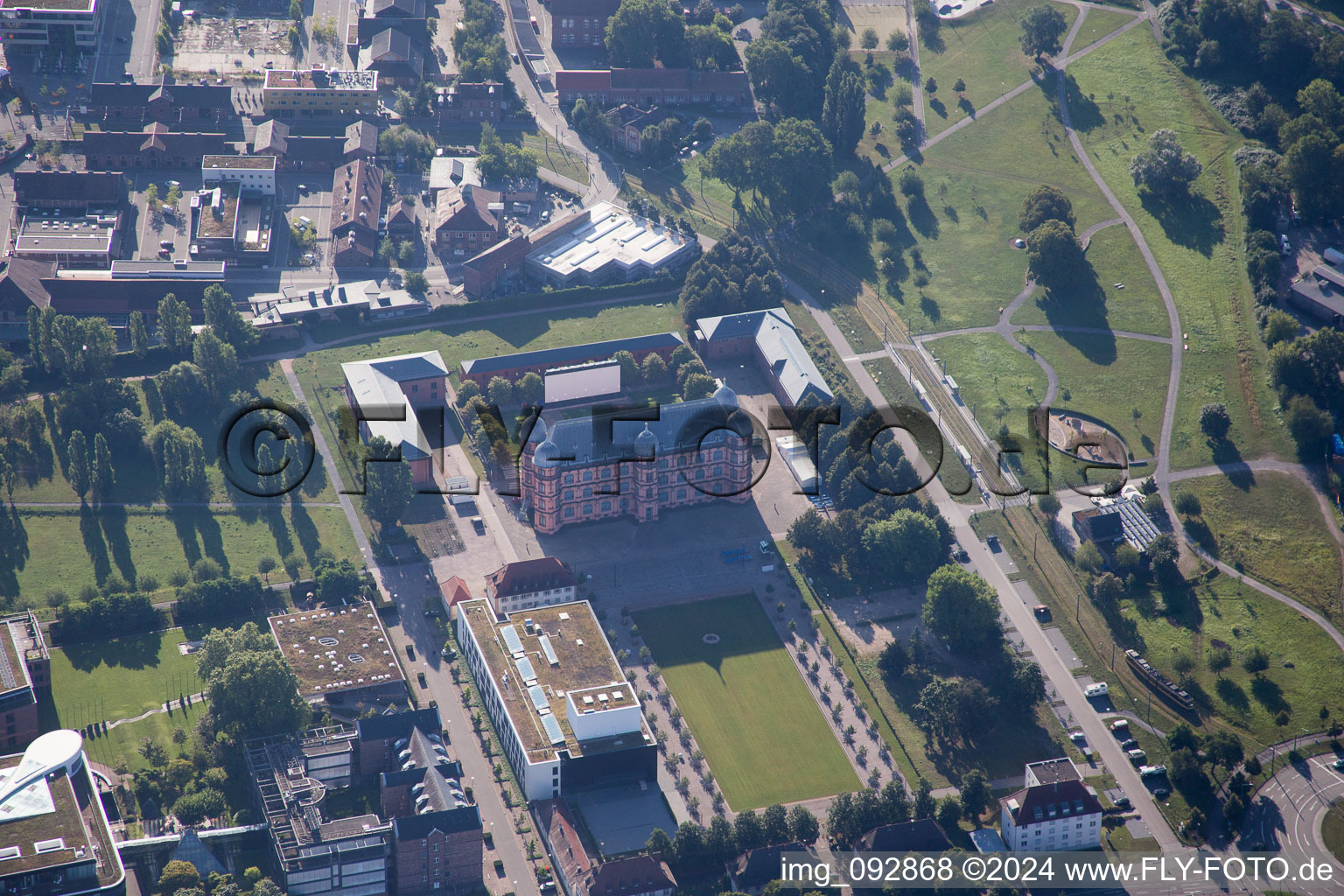 Otto Dullenkopf Park Schloss Gottesaue in the district Oststadt in Karlsruhe in the state Baden-Wuerttemberg, Germany