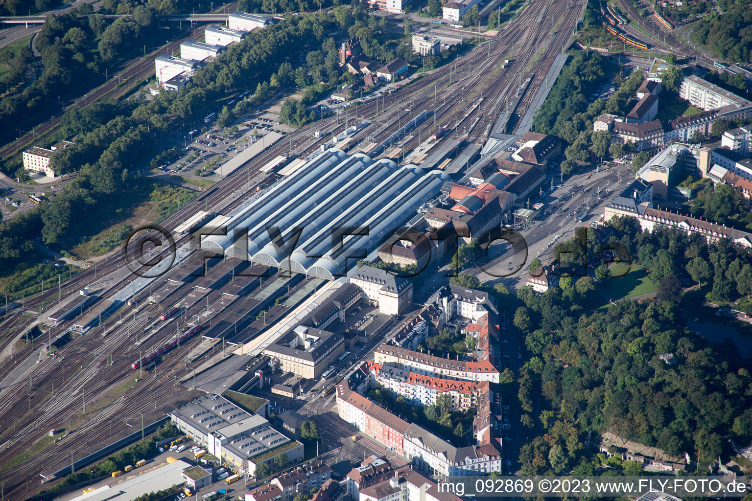 Central Station in the district Südweststadt in Karlsruhe in the state Baden-Wuerttemberg, Germany