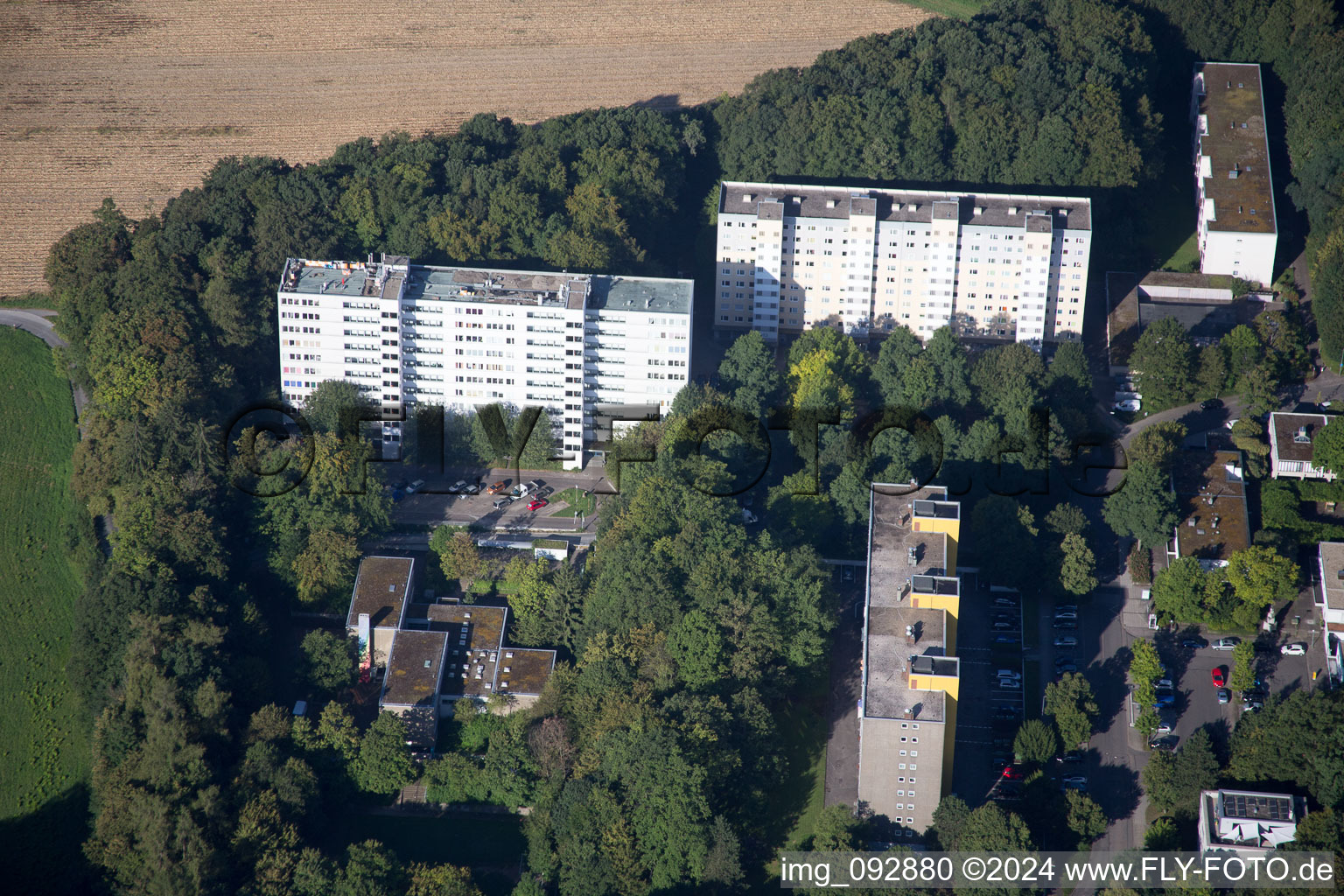 District Durlach in Karlsruhe in the state Baden-Wuerttemberg, Germany from the drone perspective