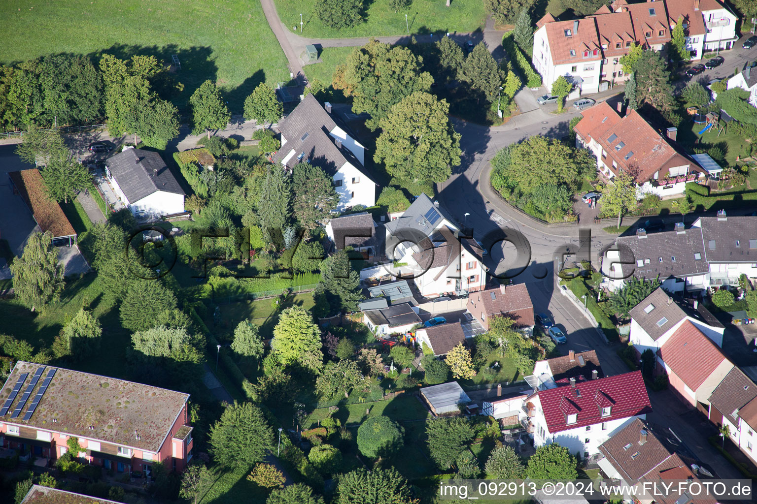 Aerial photograpy of New way in the district Hohenwettersbach in Karlsruhe in the state Baden-Wuerttemberg, Germany