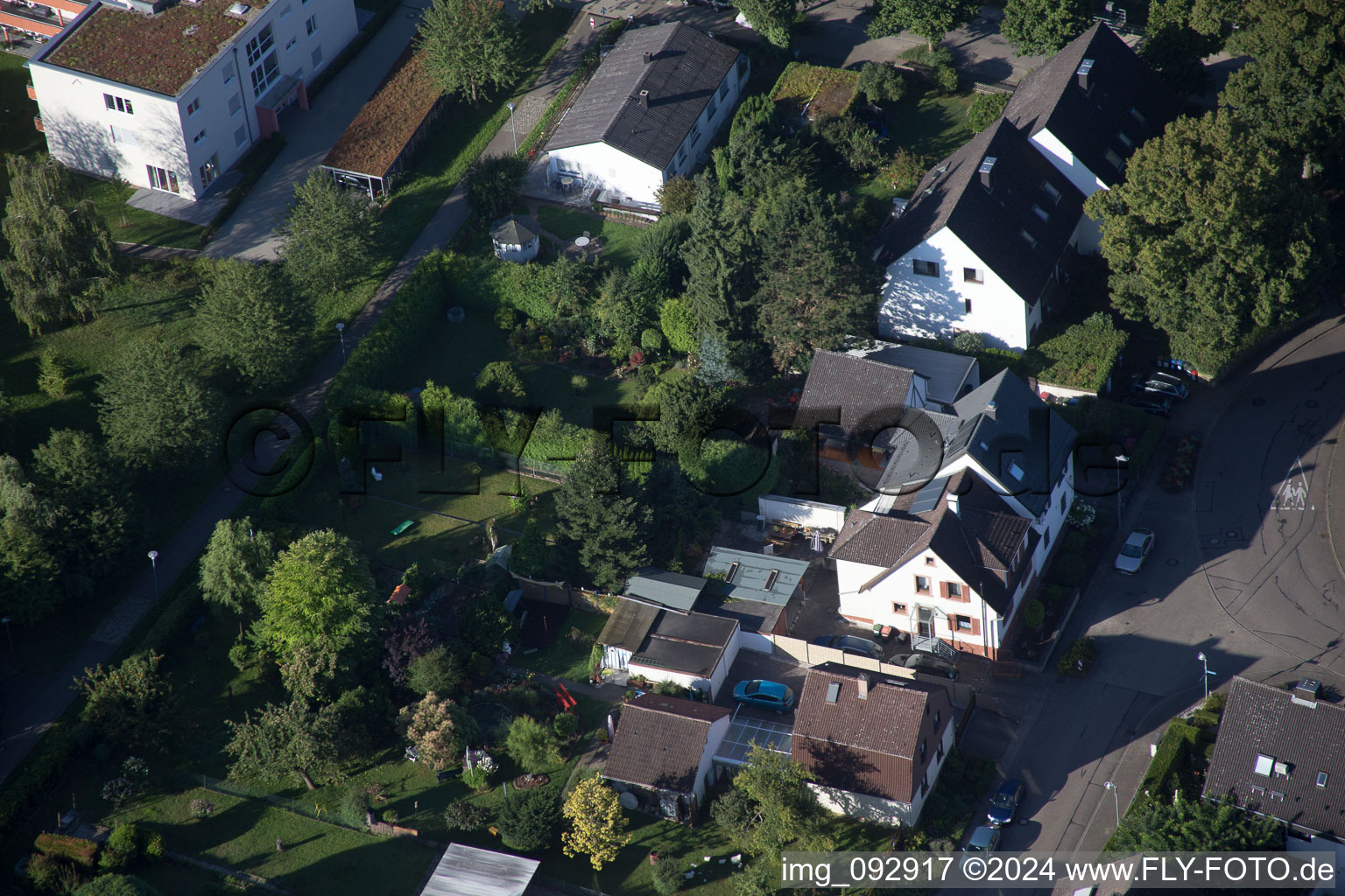 New way in the district Hohenwettersbach in Karlsruhe in the state Baden-Wuerttemberg, Germany from above