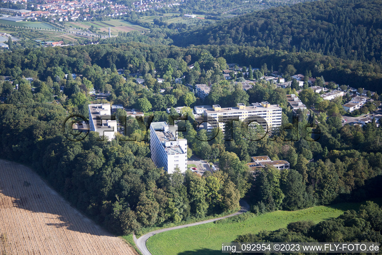 District Durlach in Karlsruhe in the state Baden-Wuerttemberg, Germany from a drone