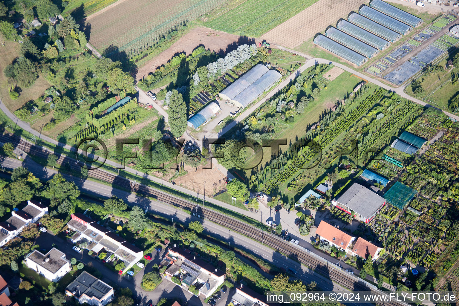 District Durlach in Karlsruhe in the state Baden-Wuerttemberg, Germany seen from a drone