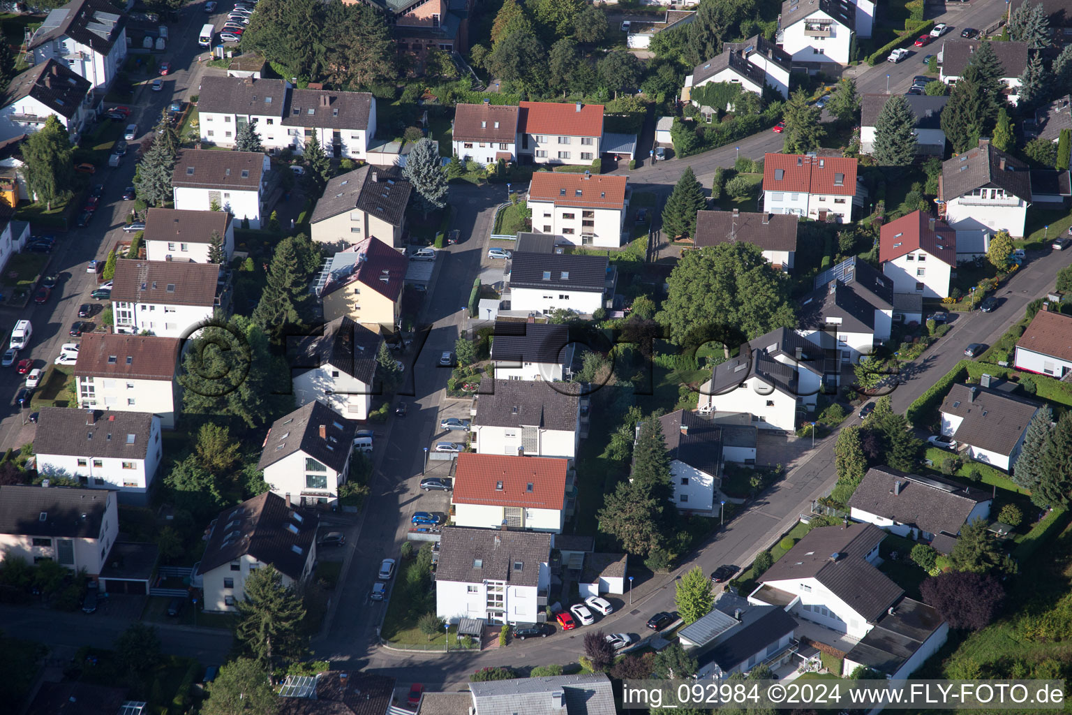 Aerial photograpy of District Durlach in Karlsruhe in the state Baden-Wuerttemberg, Germany