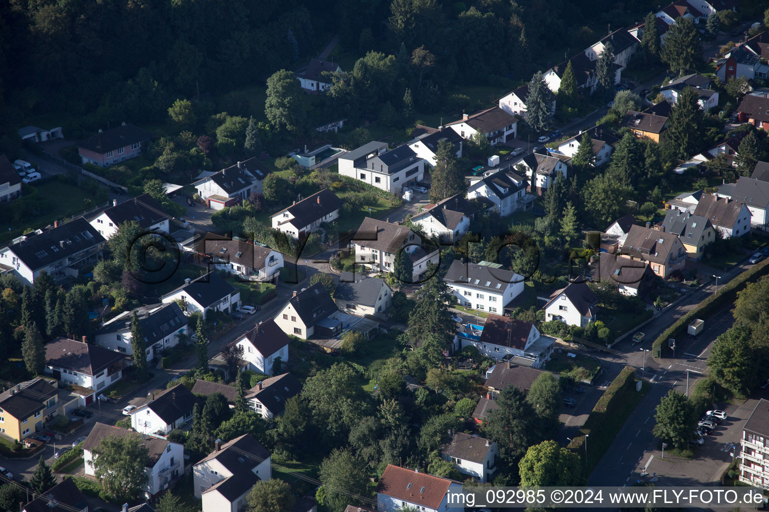 Oblique view of District Durlach in Karlsruhe in the state Baden-Wuerttemberg, Germany