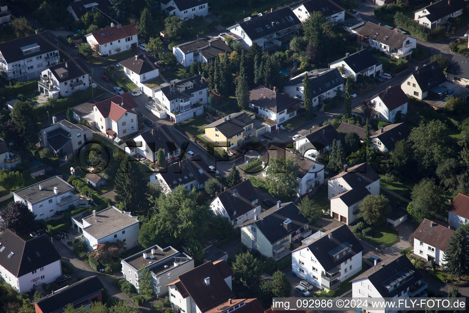 District Durlach in Karlsruhe in the state Baden-Wuerttemberg, Germany from above