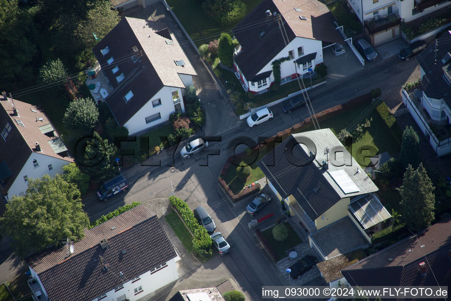 Aerial photograpy of Hellenstrasse in the district Wolfartsweier in Karlsruhe in the state Baden-Wuerttemberg, Germany