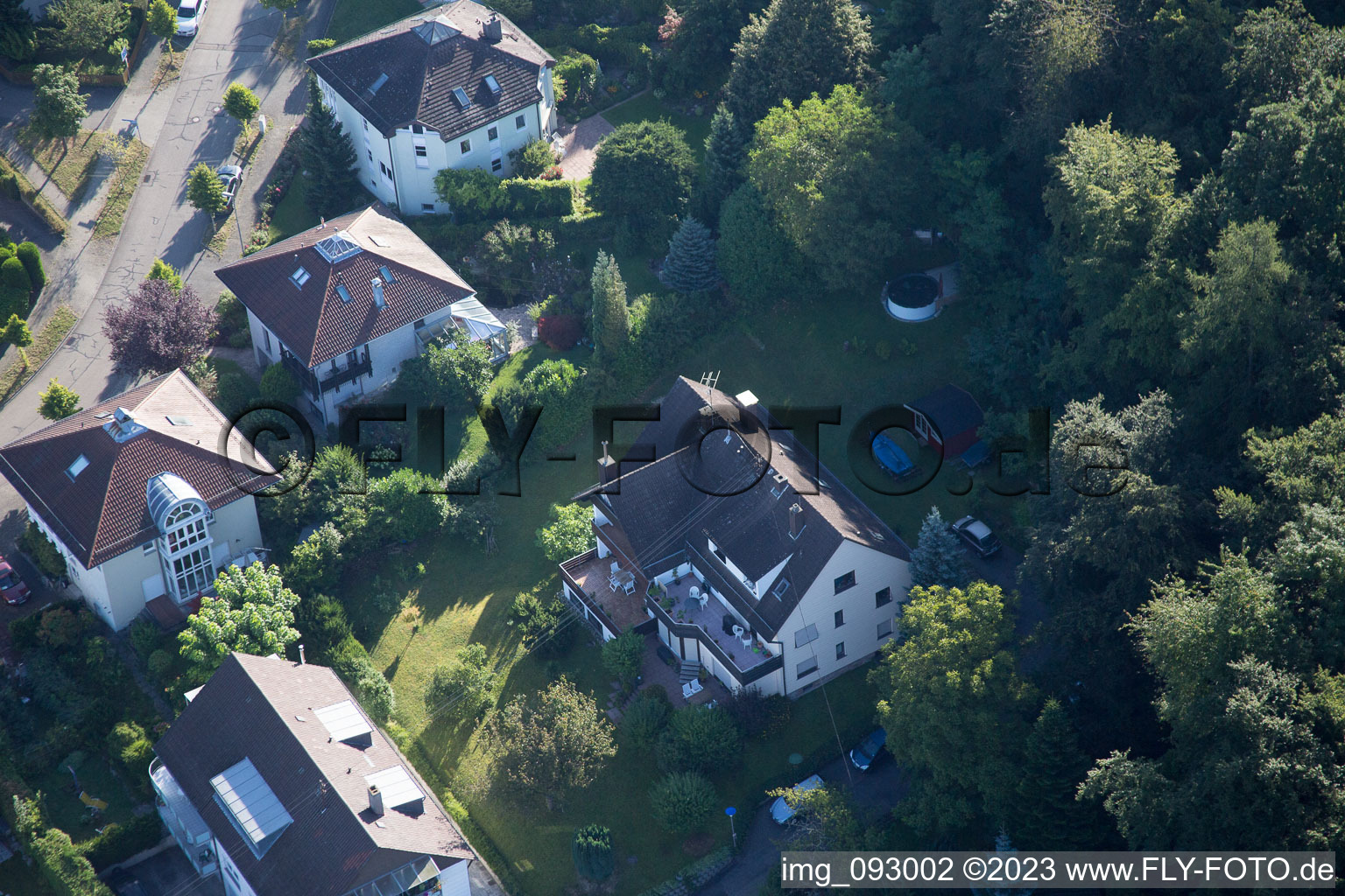 Aerial photograpy of District Wolfartsweier in Karlsruhe in the state Baden-Wuerttemberg, Germany