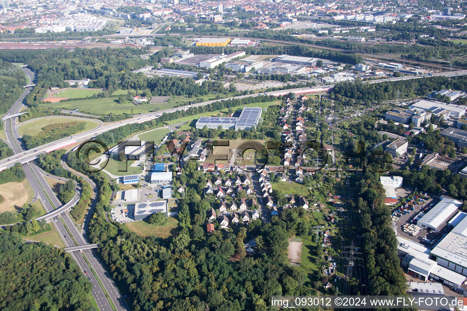 Killisfeld Industrial Area NO in the district Durlach in Karlsruhe in the state Baden-Wuerttemberg, Germany