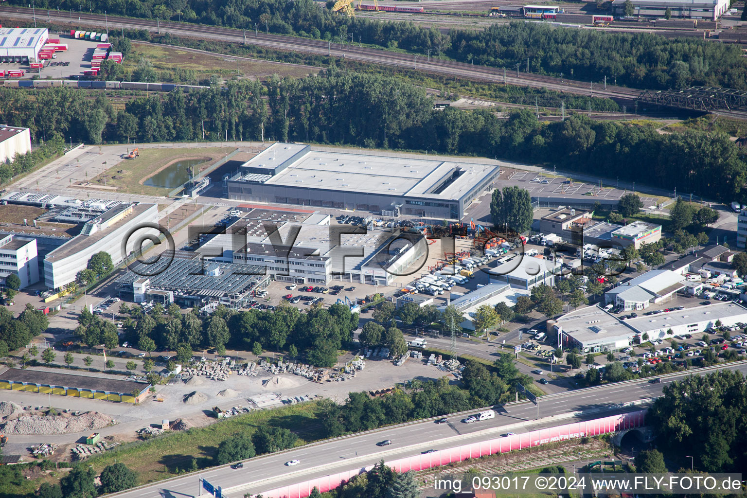 Aerial view of Ottostr in the district Oststadt in Karlsruhe in the state Baden-Wuerttemberg, Germany