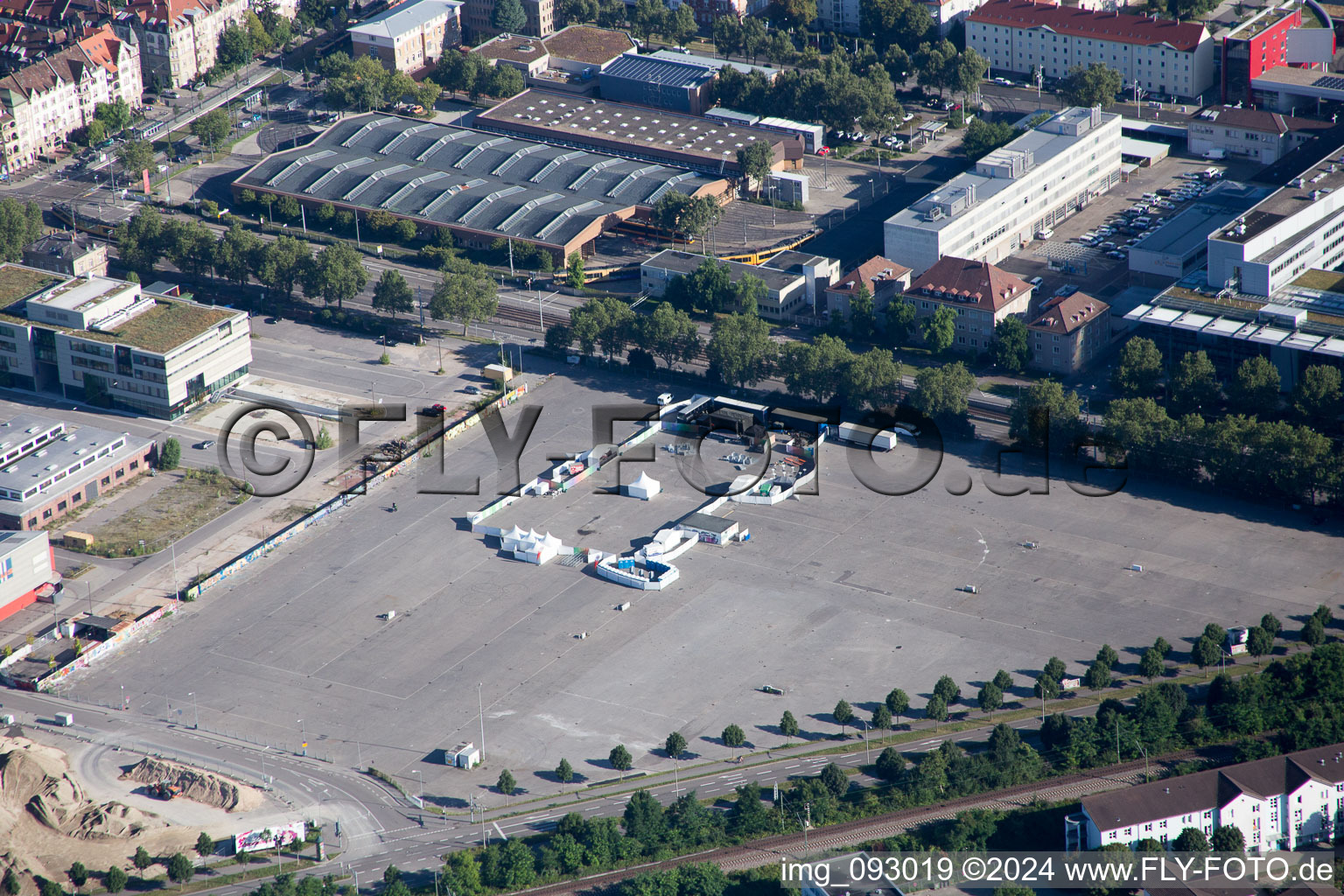 Aerial photograpy of Ottostr in the district Oststadt in Karlsruhe in the state Baden-Wuerttemberg, Germany