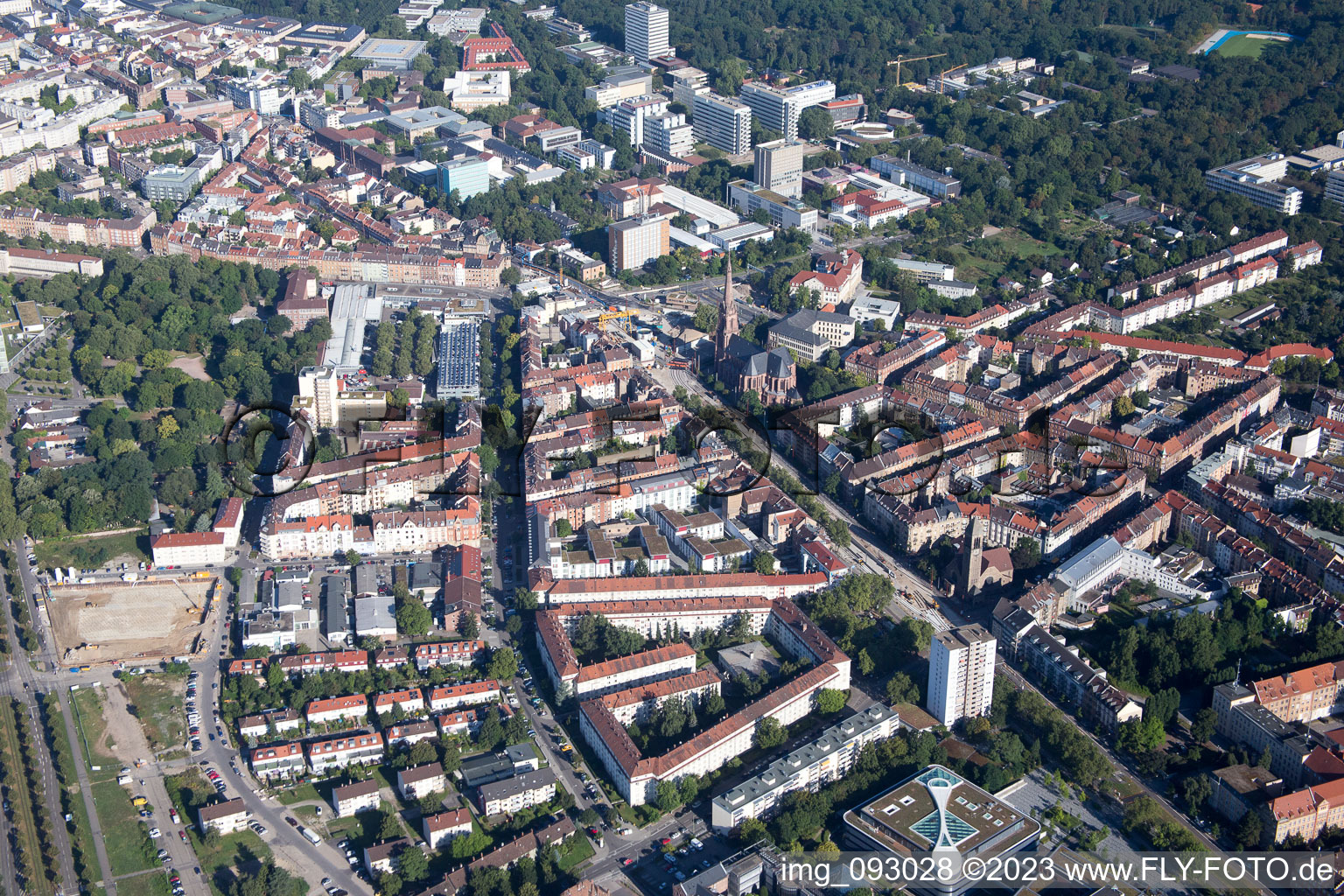 Gottesauer Street in the district Oststadt in Karlsruhe in the state Baden-Wuerttemberg, Germany