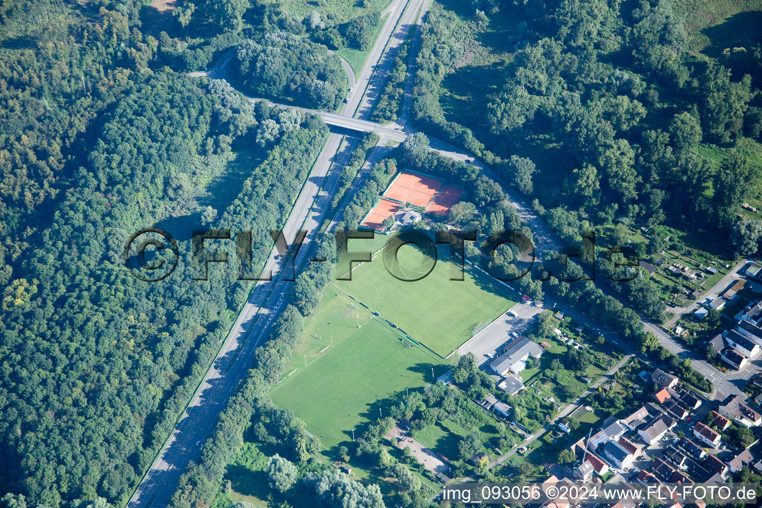 Aerial photograpy of District Neureut in Karlsruhe in the state Baden-Wuerttemberg, Germany