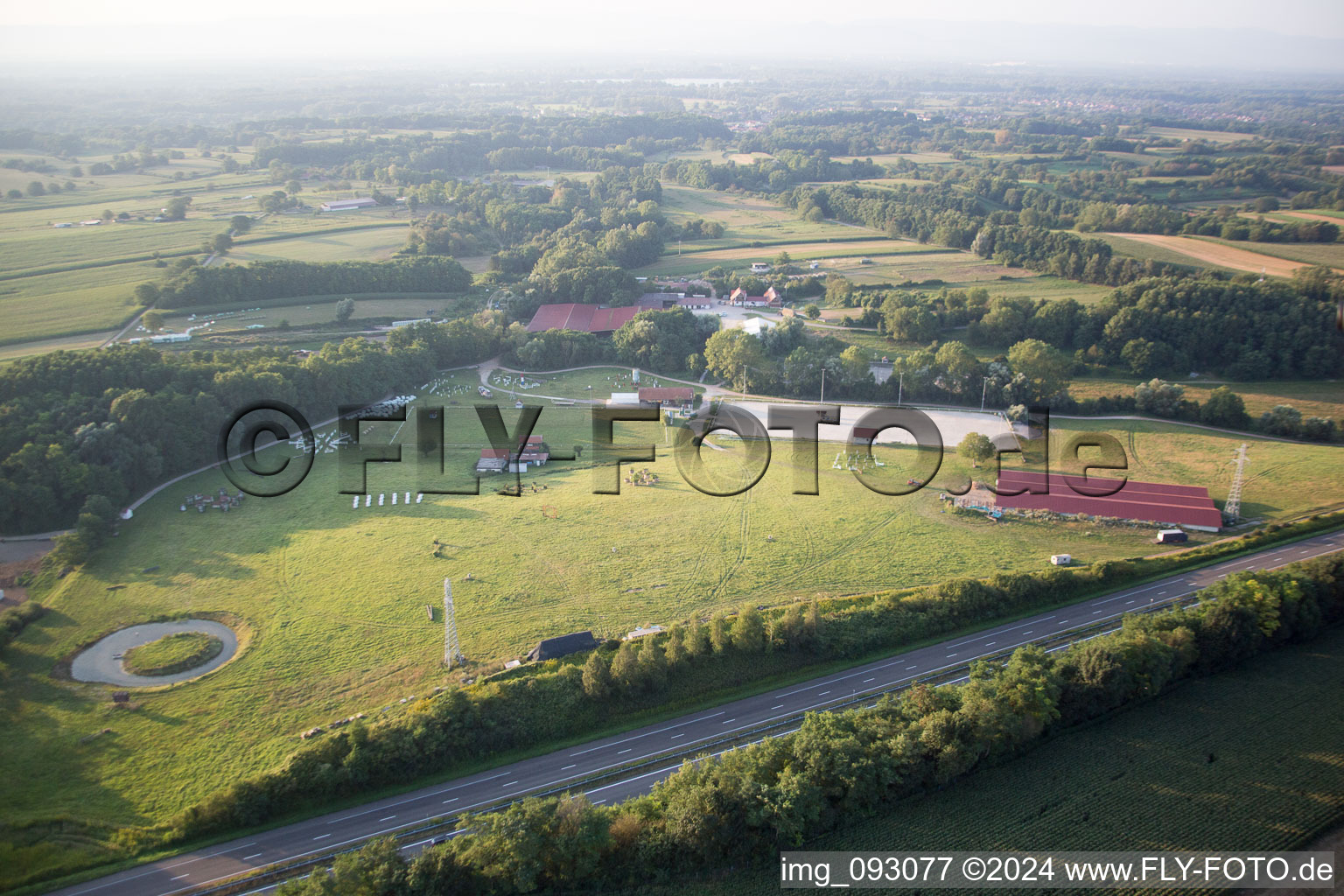 Drone recording of Neewiller-près-Lauterbourg in the state Bas-Rhin, France