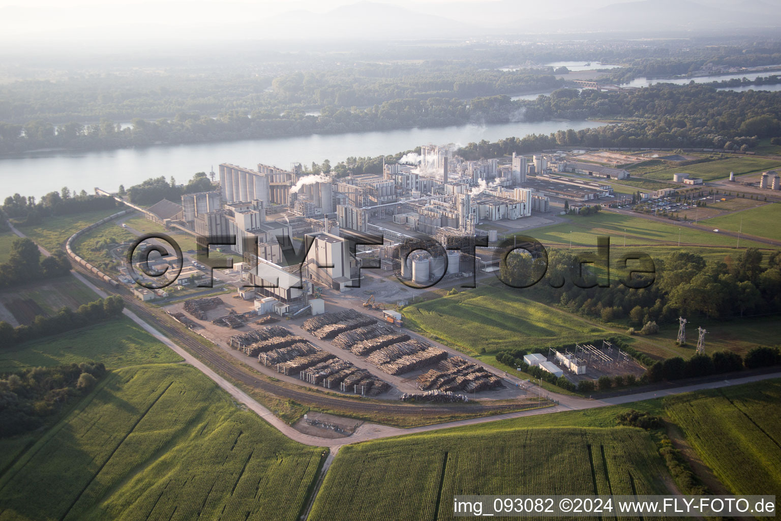 Bird's eye view of Beinheim in the state Bas-Rhin, France