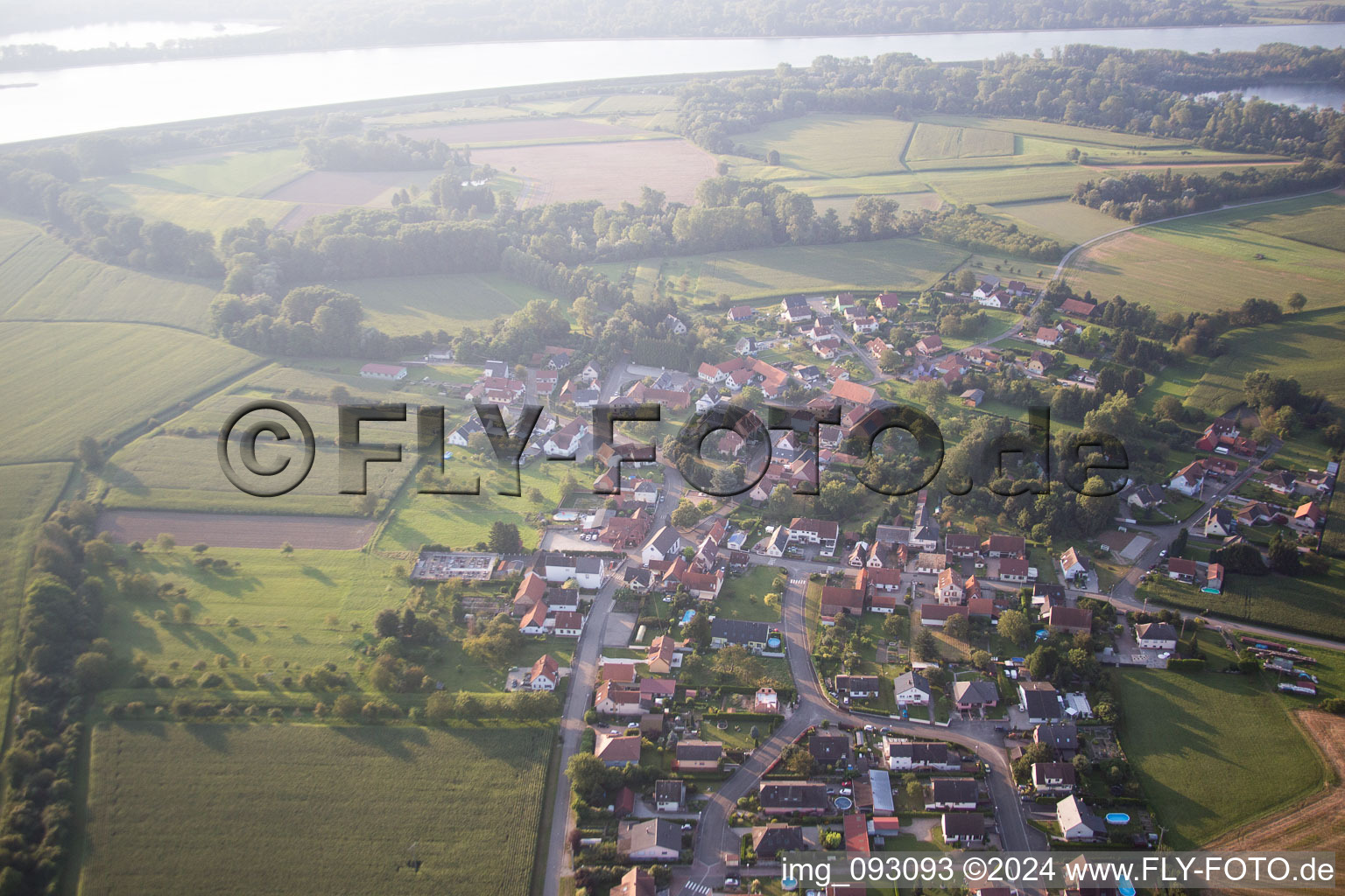 Aerial photograpy of Neuhaeusel in the state Bas-Rhin, France