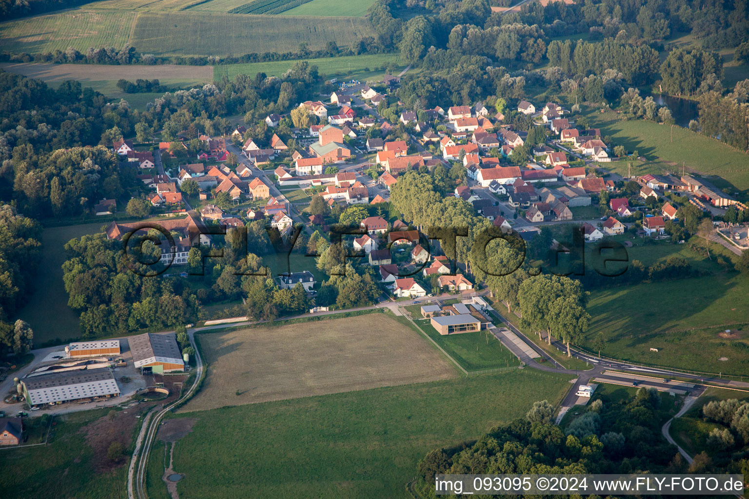 Aerial view of Fort-Louis in the state Bas-Rhin, France