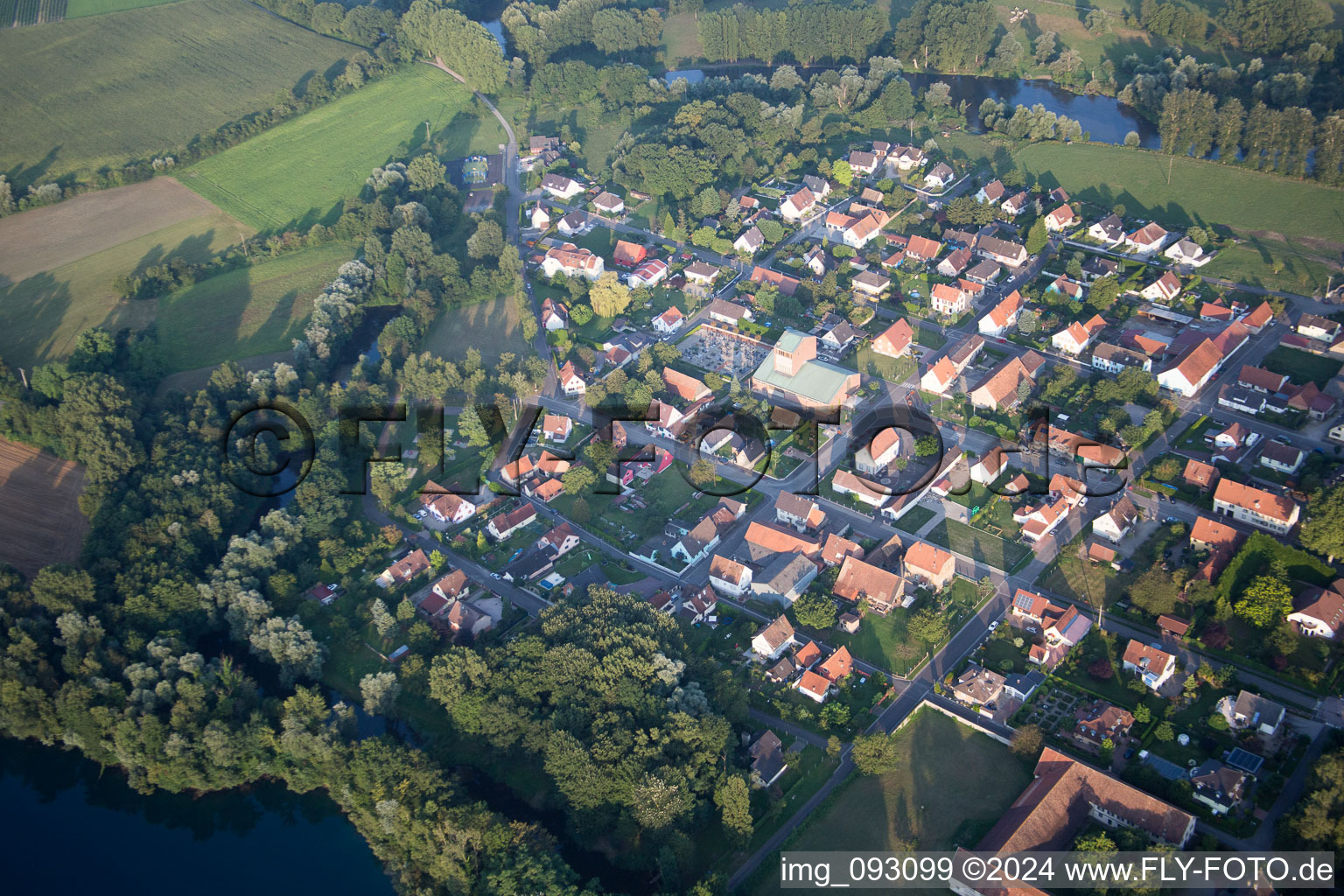 Oblique view of Fort-Louis in the state Bas-Rhin, France