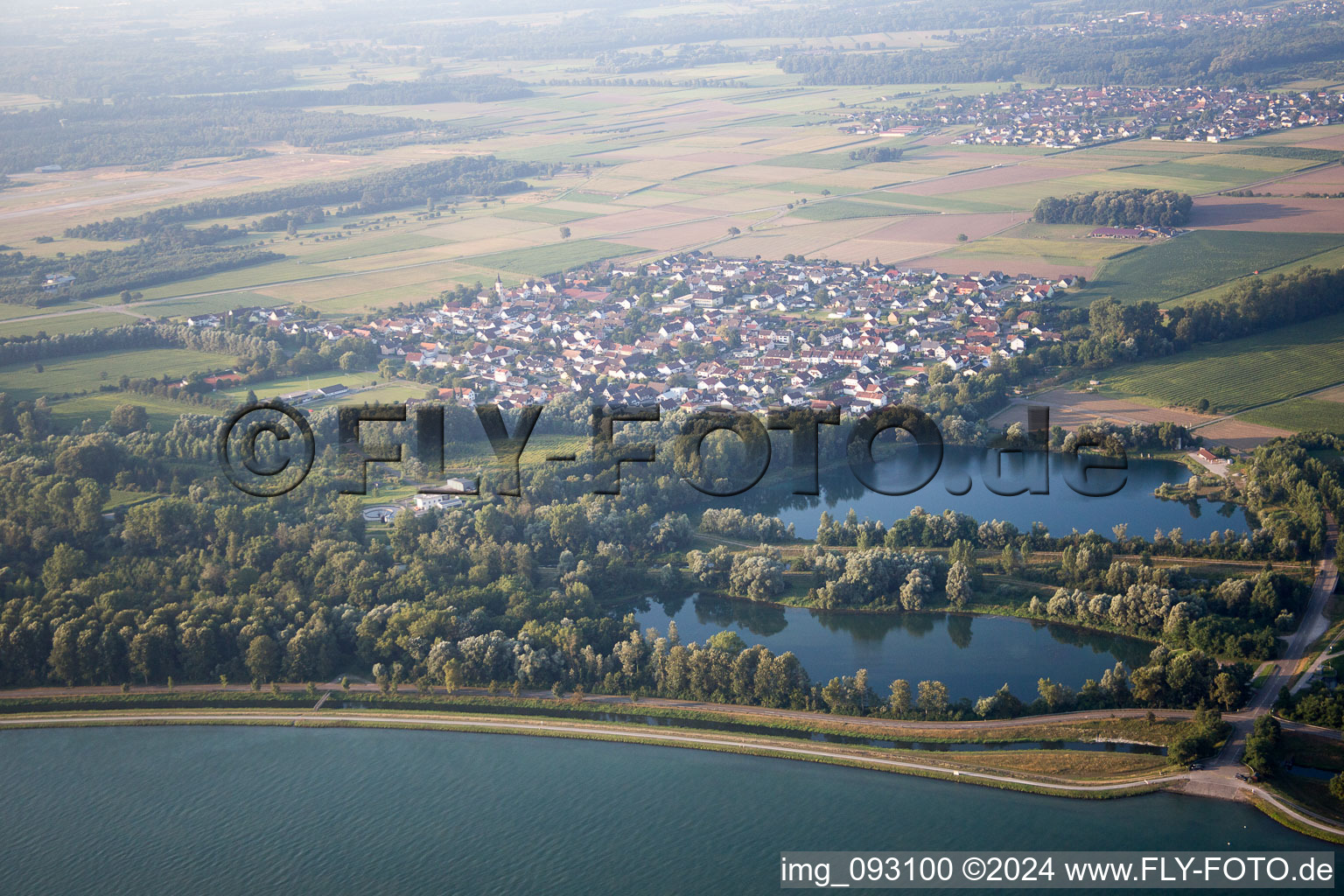 Fort-Louis in the state Bas-Rhin, France from above