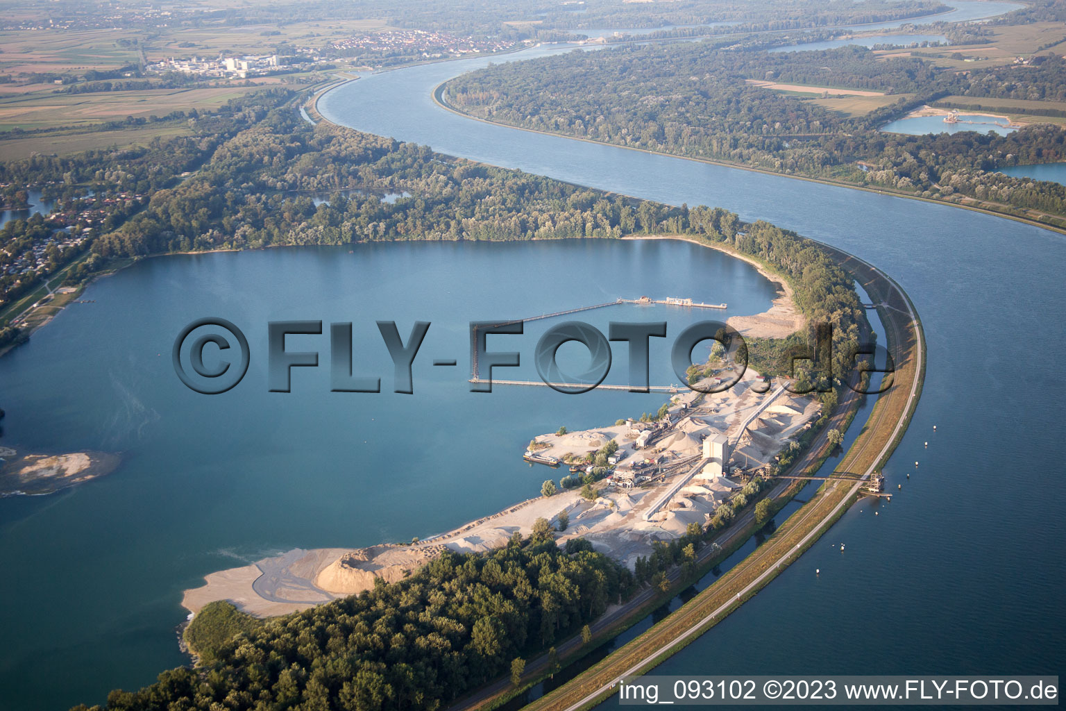 Fort-Louis in the state Bas-Rhin, France seen from above