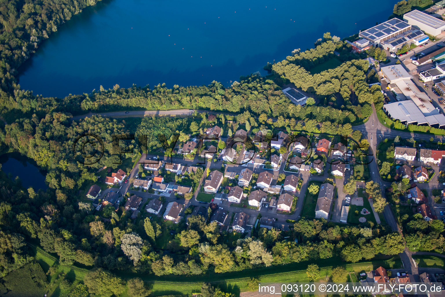 Aerial view of District Grauelsbaum in Lichtenau in the state Baden-Wuerttemberg, Germany