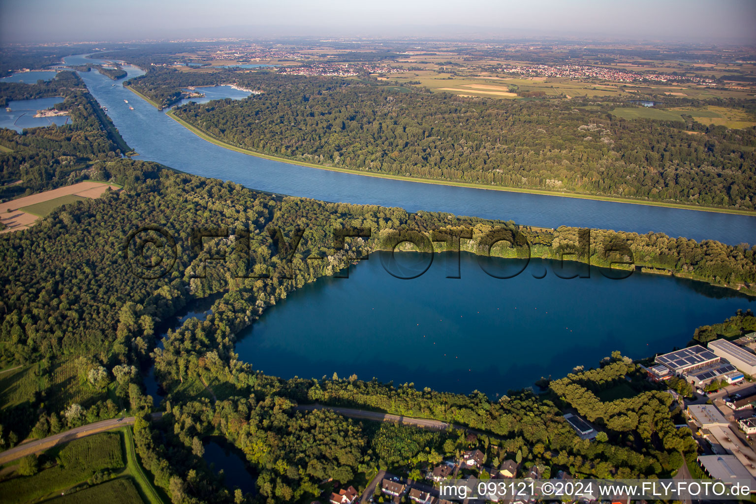 Quarry lake in the district Grauelsbaum in Lichtenau in the state Baden-Wuerttemberg, Germany