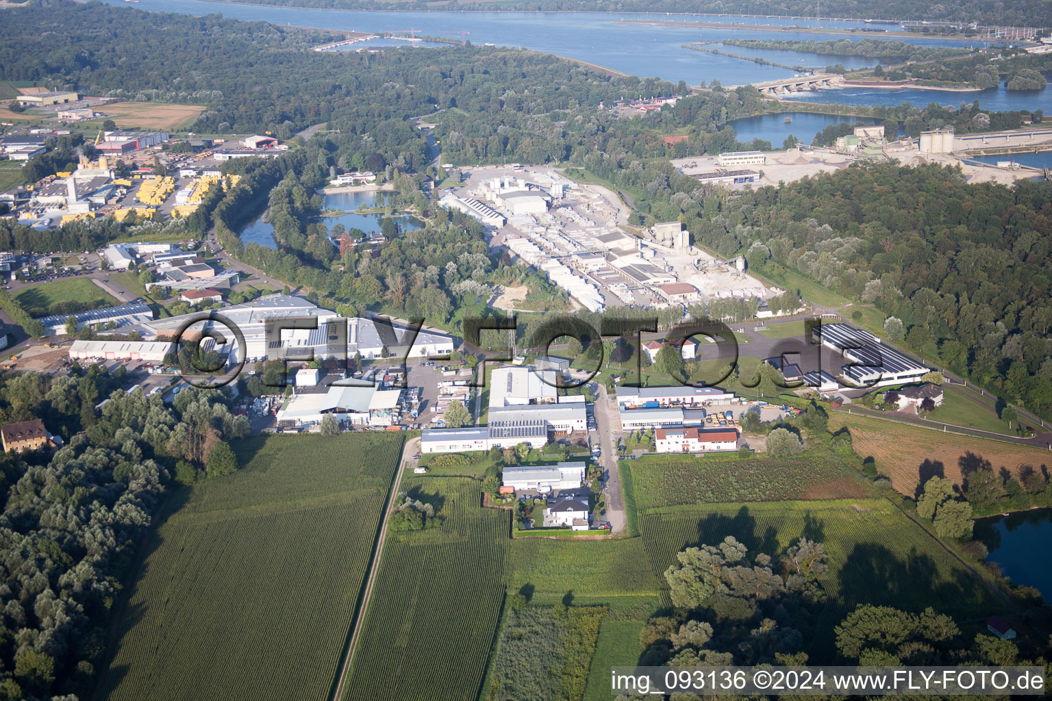 District Freistett in Rheinau in the state Baden-Wuerttemberg, Germany out of the air