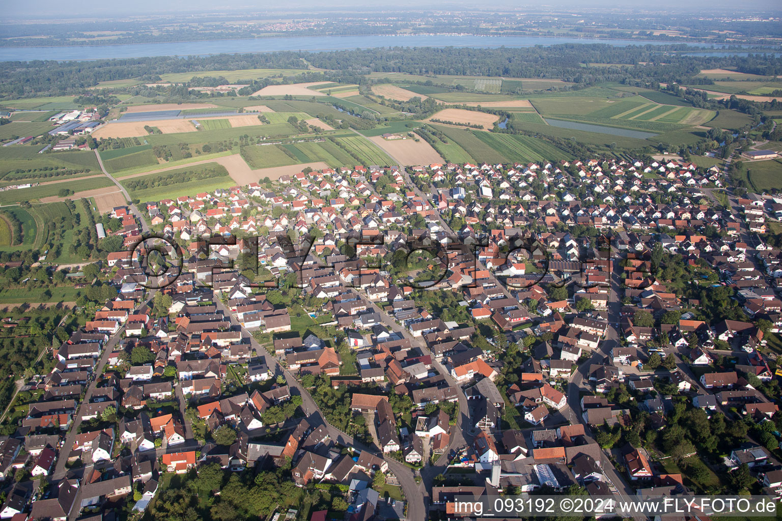 Altenheim in the state Baden-Wuerttemberg, Germany from above