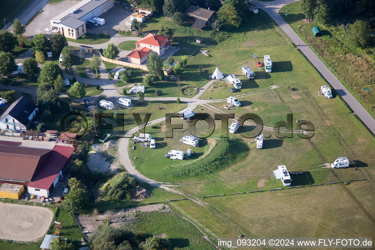 Aerial view of Womo Park Ortenau - Junglas Design GmbH & Co KG in Meißenheim in the state Baden-Wuerttemberg, Germany