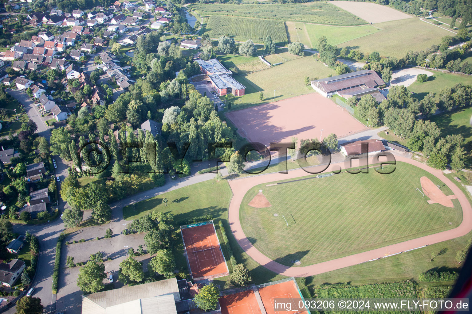 Meißenheim in the state Baden-Wuerttemberg, Germany from above