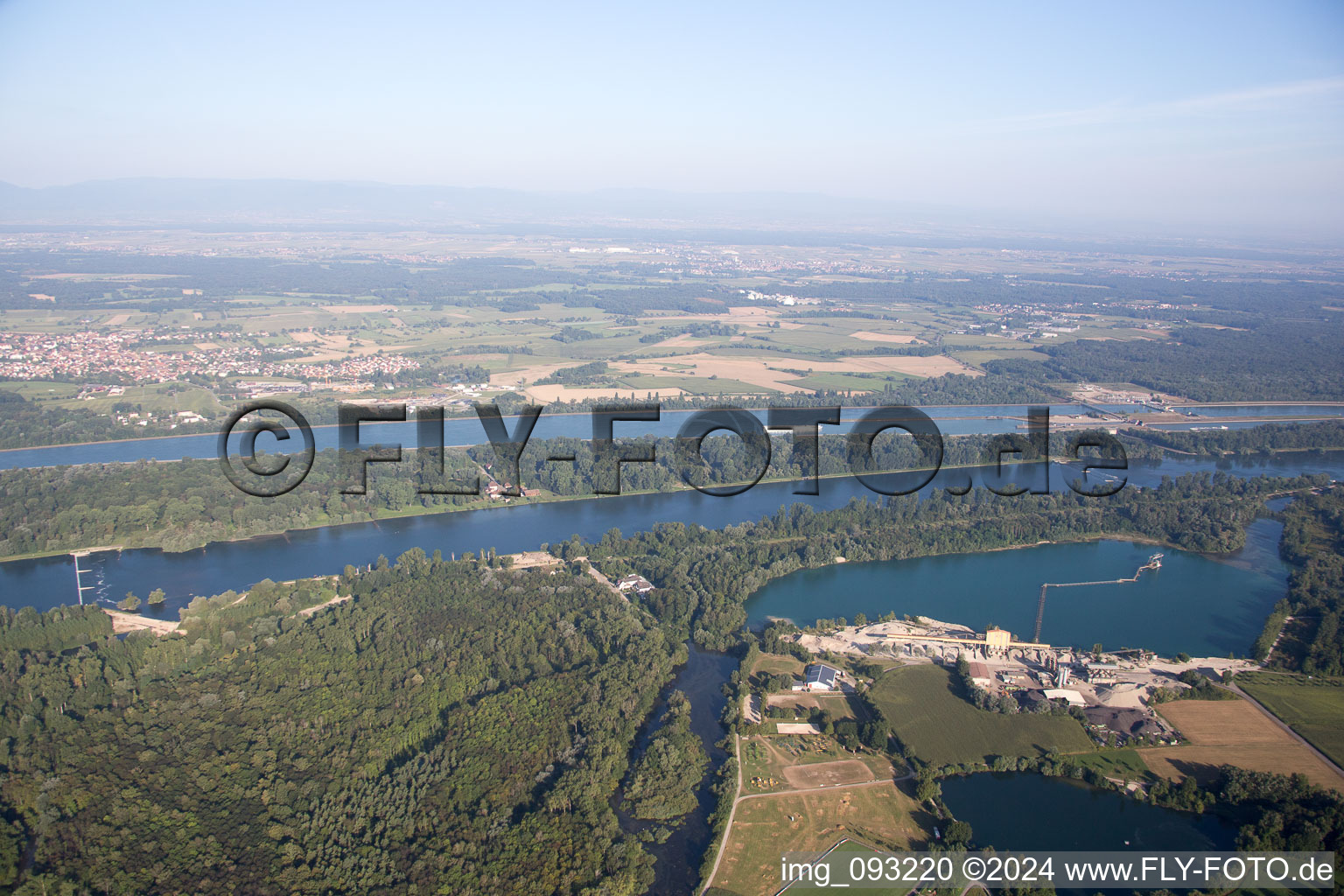 Aerial view of Gerstheim in the state Bas-Rhin, France