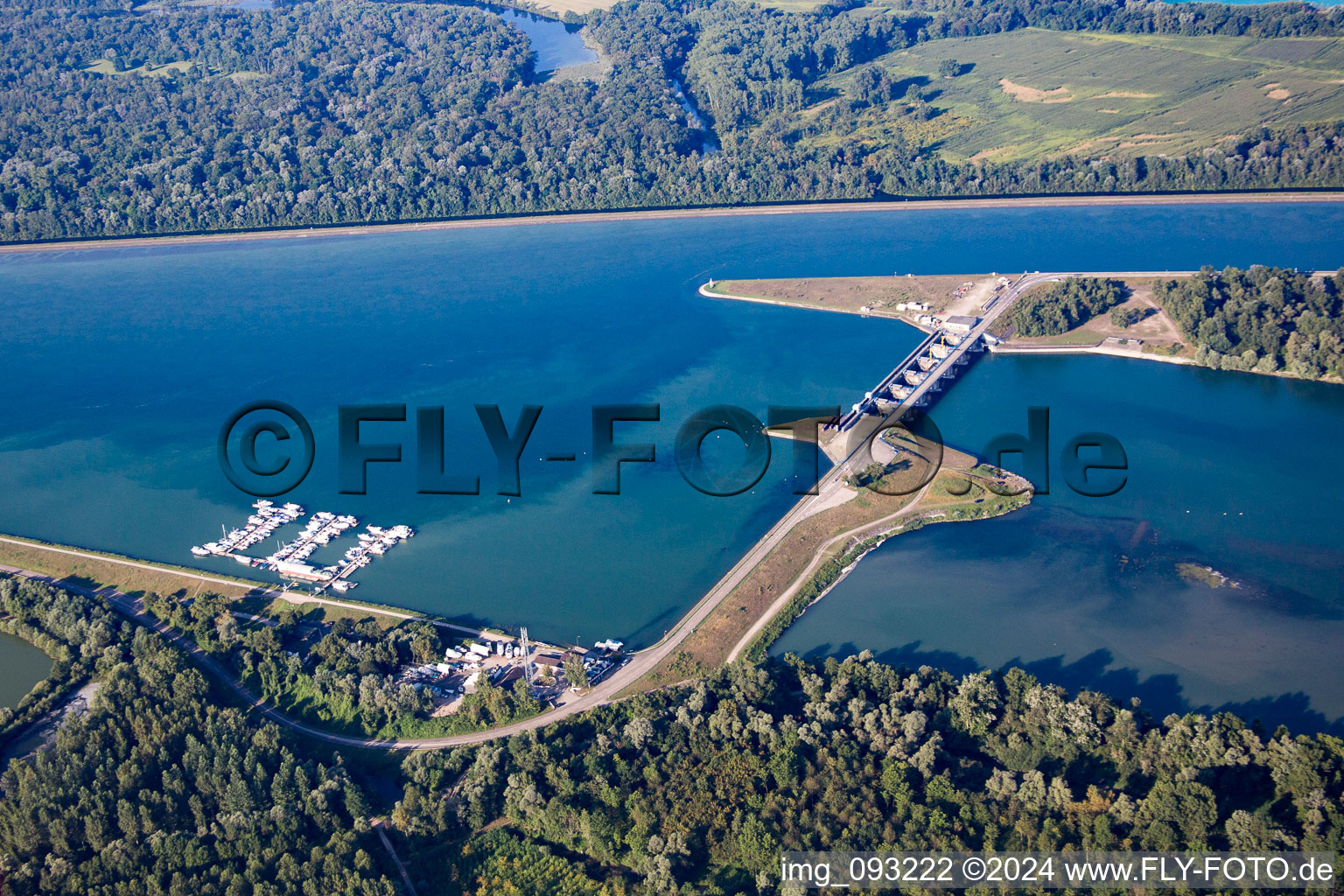 Ottenheim GZG Rhine dam in Schwanau in the state Baden-Wuerttemberg, Germany