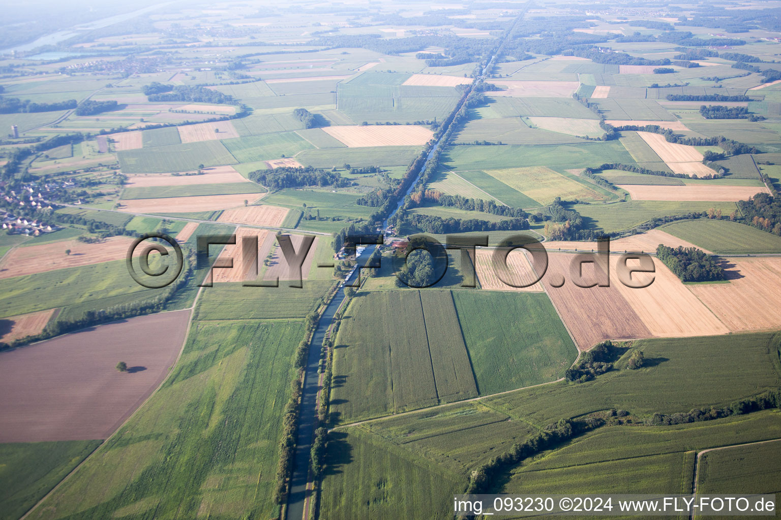 Aerial photograpy of Obenheim in the state Bas-Rhin, France