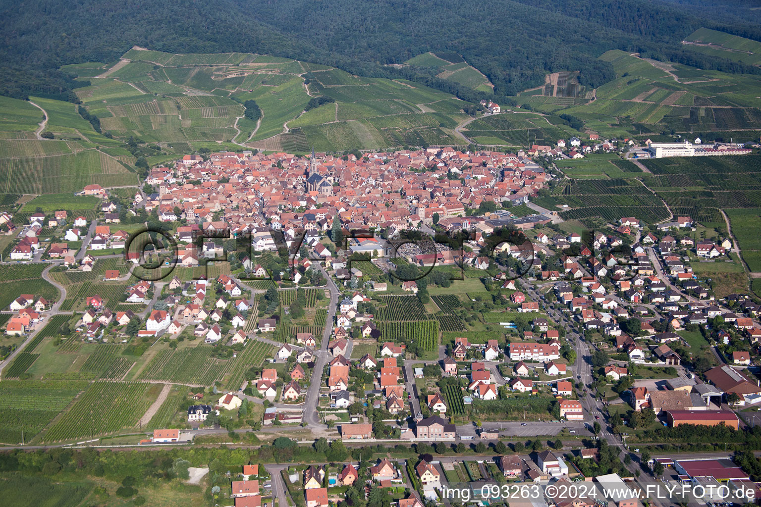 Aerial photograpy of Village view in Dalhunden in the state Bas-Rhin, France