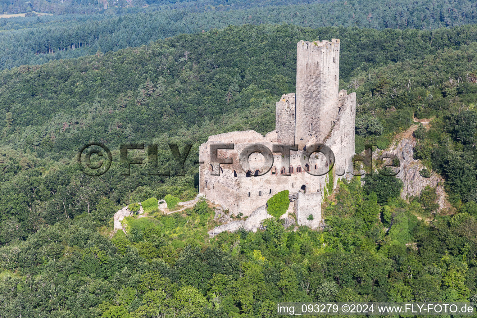 Ruins and vestiges of the former castle and fortress Ramstein in Scherwiller in Grand Est, France