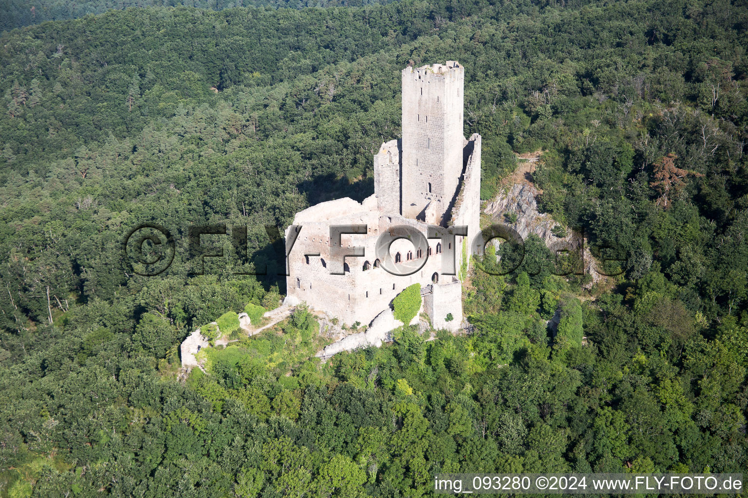 Aerial photograpy of L'Ortenbourg in Scherwiller in the state Bas-Rhin, France