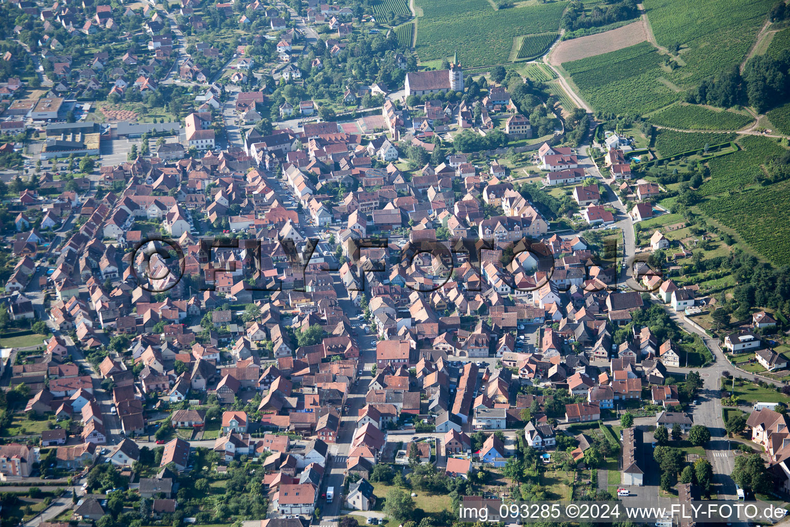 Aerial photograpy of Châtenois in the state Bas-Rhin, France