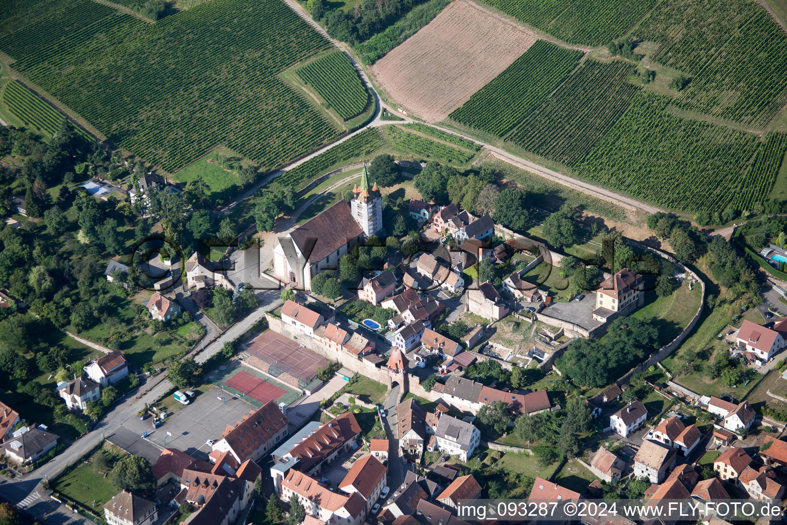 Oblique view of Châtenois in the state Bas-Rhin, France