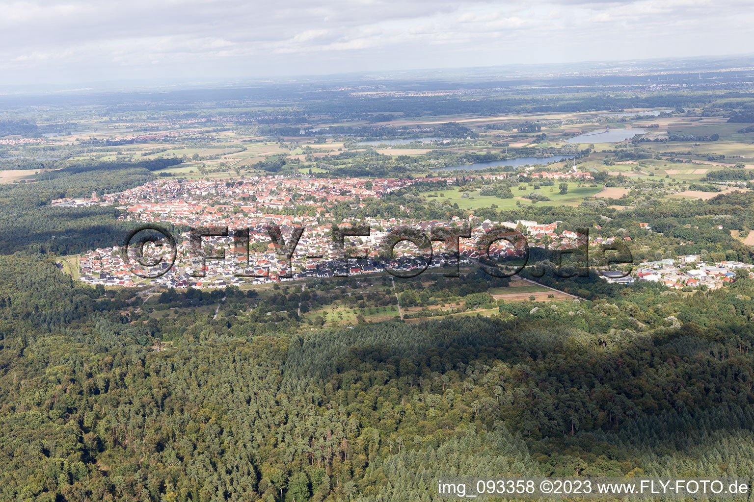 Jockgrim in the state Rhineland-Palatinate, Germany from the drone perspective