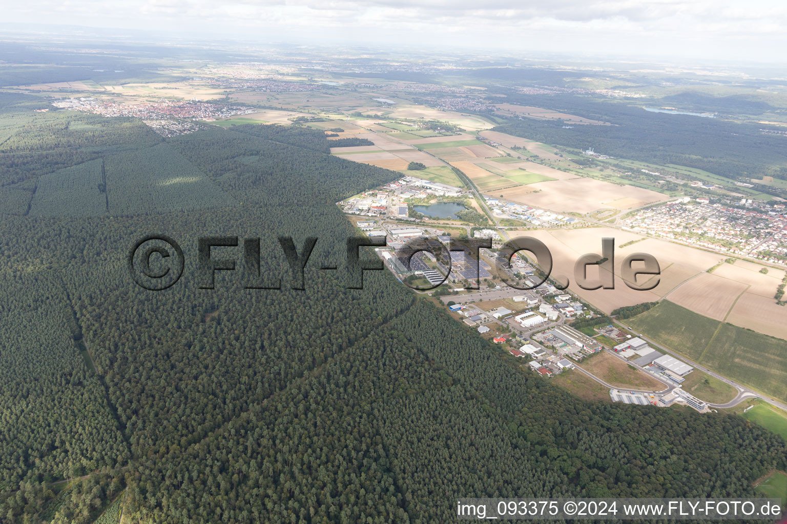 District Blankenloch in Stutensee in the state Baden-Wuerttemberg, Germany from the plane