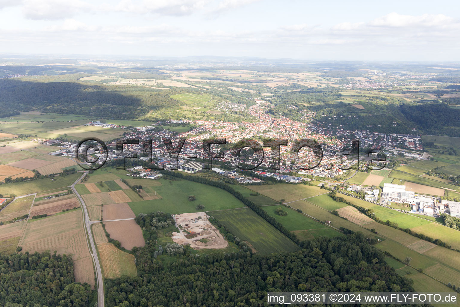 Drone image of Weingarten in the state Baden-Wuerttemberg, Germany