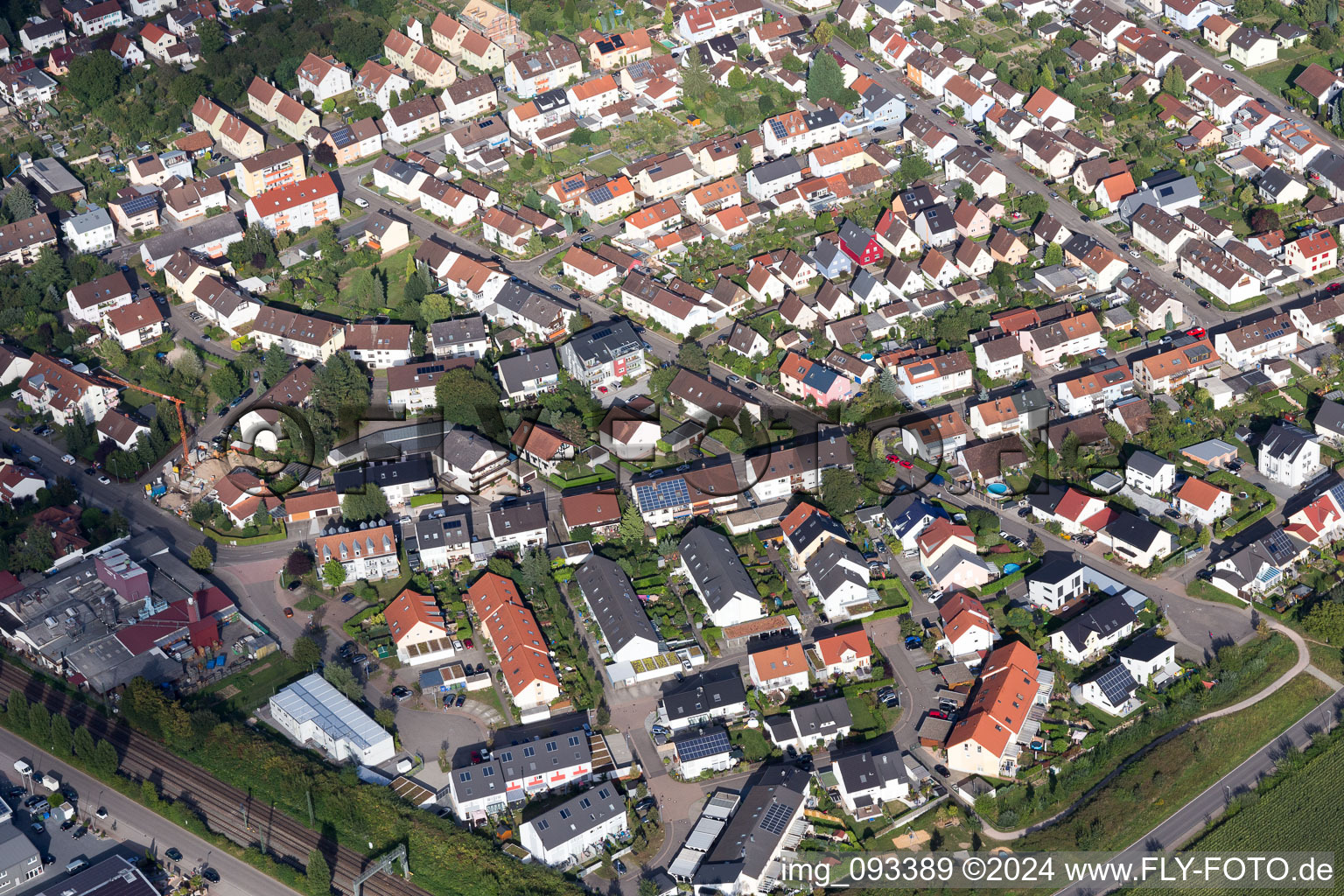 Weingarten in the state Baden-Wuerttemberg, Germany seen from a drone