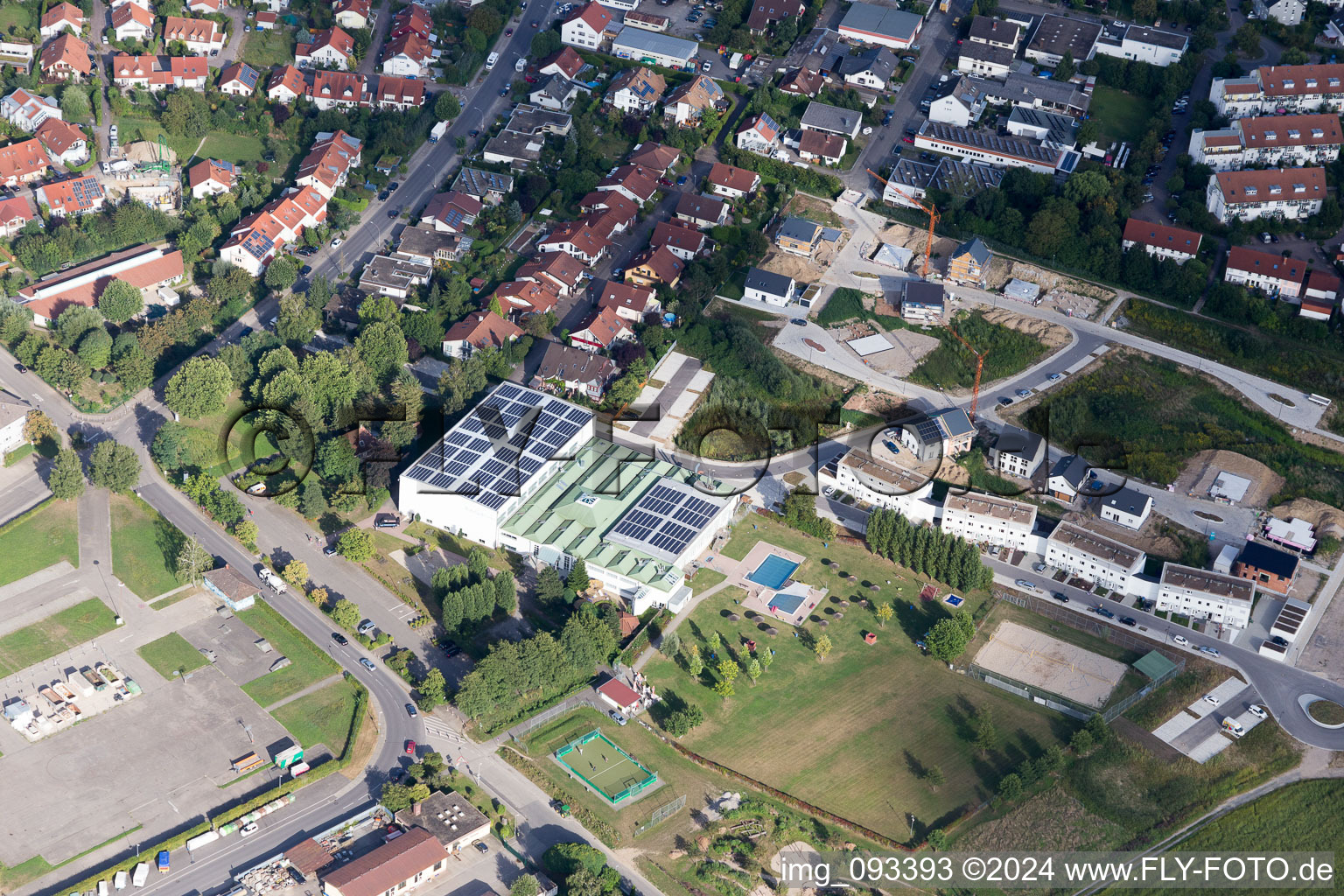 Weingarten in the state Baden-Wuerttemberg, Germany from above