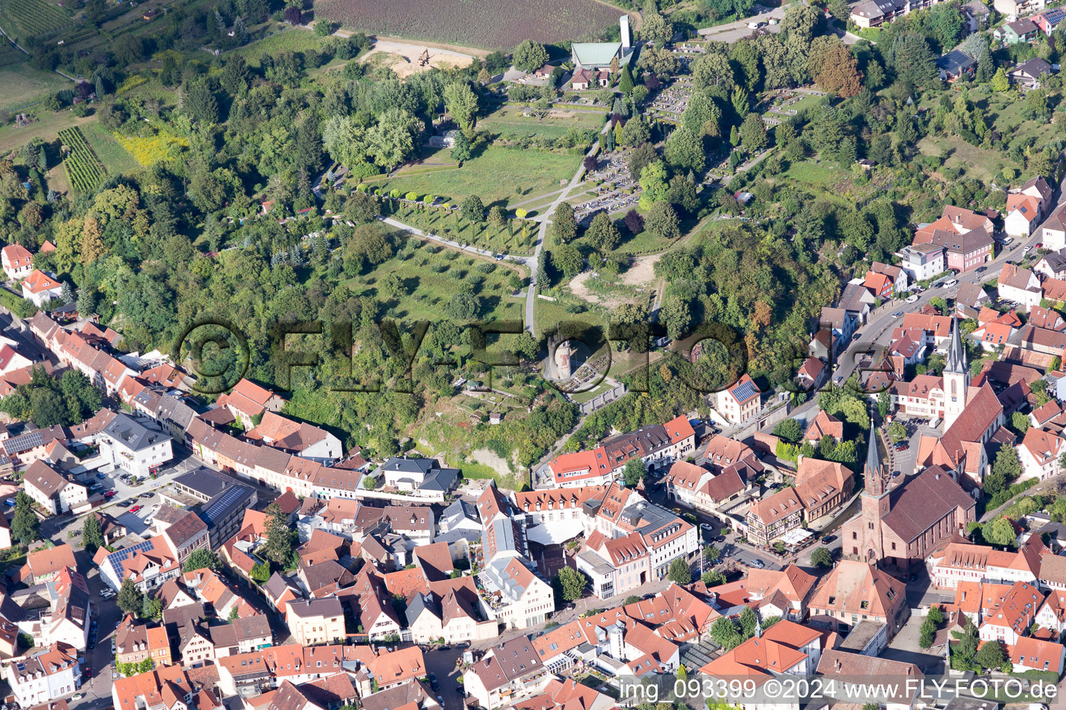 Bird's eye view of Weingarten in the state Baden-Wuerttemberg, Germany