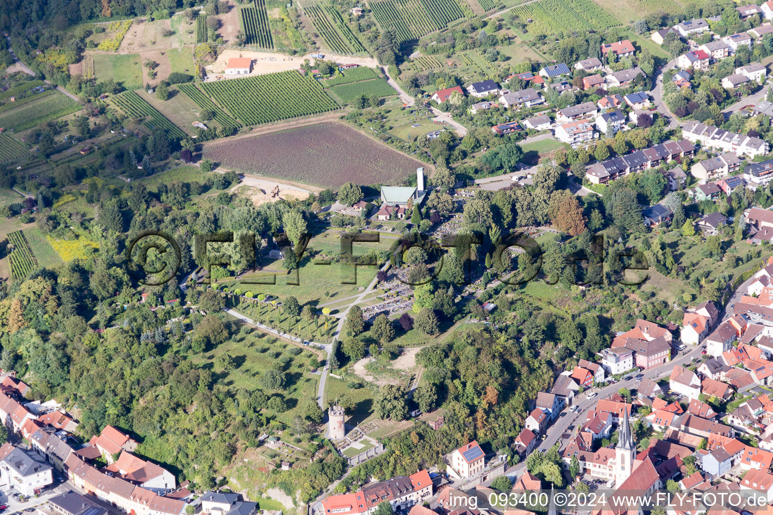 Weingarten in the state Baden-Wuerttemberg, Germany viewn from the air