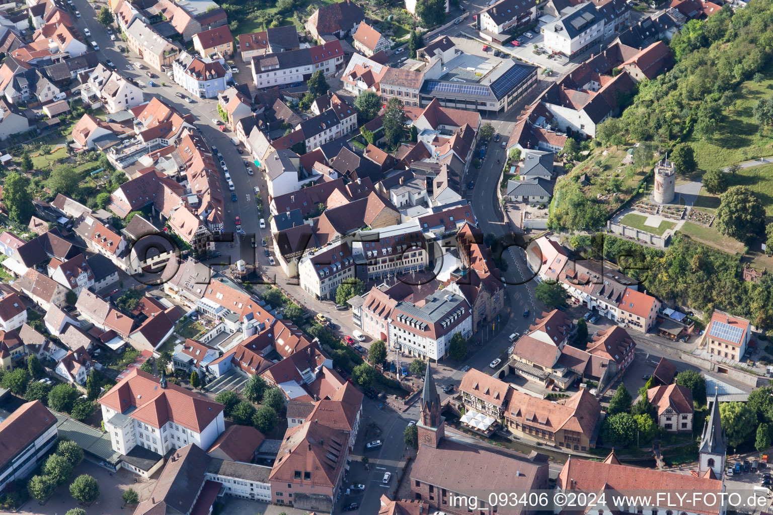 Drone image of Weingarten in the state Baden-Wuerttemberg, Germany