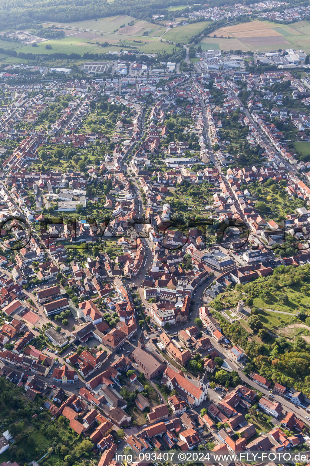 Weingarten in the state Baden-Wuerttemberg, Germany from the drone perspective