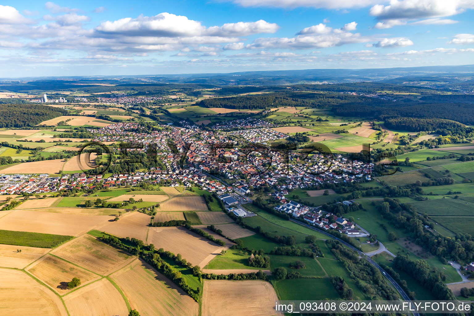 From the northwest in the district Jöhlingen in Walzbachtal in the state Baden-Wuerttemberg, Germany