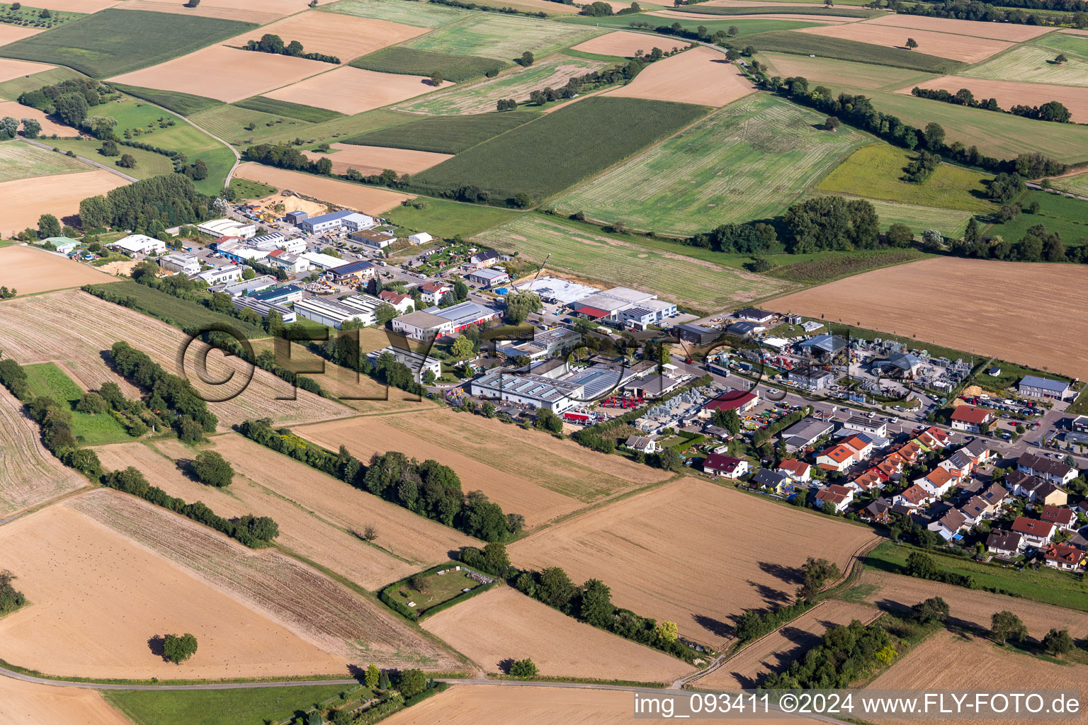 Industrial estate and company settlement North in the district Joehlingen in Walzbachtal in the state Baden-Wurttemberg, Germany